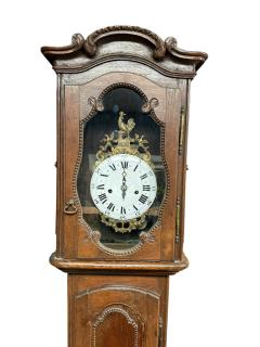 ANTIQUE 19TH CENTURY FRENCH GRANDFATHER CLOCK WITH BRASS ROOSTER CREST - 4496432