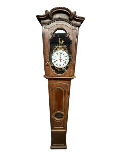 ANTIQUE 19TH CENTURY FRENCH GRANDFATHER CLOCK WITH BRASS ROOSTER CREST - 4496438