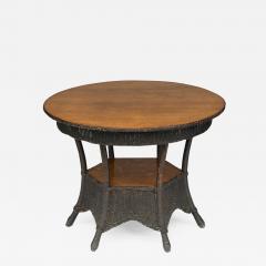 ANTIQUE 6 LEGGED WICKER TABLE - 2426266