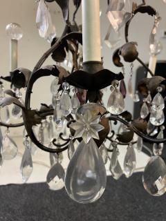 ANTIQUE BRONZE MULTI TEAR DROP CRYSTAL AND FLORET CHANDELIER WITH CRYSTAL BALLS - 3328719