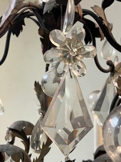 ANTIQUE BRONZE MULTI TEAR DROP CRYSTAL AND FLORET CHANDELIER WITH CRYSTAL BALLS - 3328721