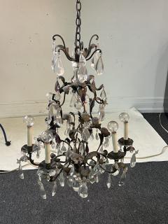 ANTIQUE BRONZE MULTI TEAR DROP CRYSTAL AND FLORET CHANDELIER WITH CRYSTAL BALLS - 3328725