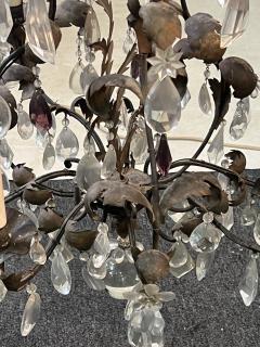ANTIQUE BRONZE MULTI TEAR DROP CRYSTAL AND FLORET CHANDELIER WITH CRYSTAL BALLS - 3328726