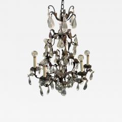 ANTIQUE BRONZE MULTI TEAR DROP CRYSTAL AND FLORET CHANDELIER WITH CRYSTAL BALLS - 3333636