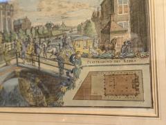 ANTIQUE COLORED LITHOGRAPH OF PORTUGESE SYNAGOGUE IN AMSTERDAM - 4488179
