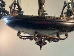 ANTIQUE DARK BRONZE BEADED BOWL EIGHT ARM CHANDELIER - 3328727