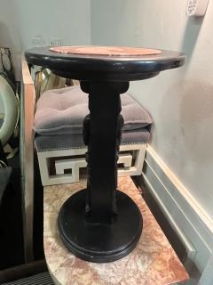 ANTIQUE EBONIZED WOOD AND ROUGE MARBLE GODDESS PEDESTAL - 3747949