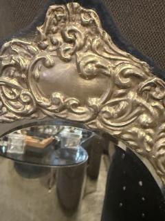 ANTIQUE ENGLISH STERLING SILVER REPOUSEE MIRROR - 4281578