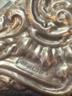ANTIQUE ENGLISH STERLING SILVER REPOUSEE MIRROR - 4281579