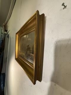 ANTIQUE EUROPEAN ICE SKATERS ON FROZEN LAKE LANDSCAPE PAINTING - 4404001