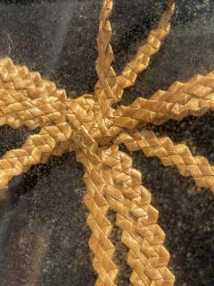 ANTIQUE FELT RAFFIA BASKET OF GRAPES IN BASKET THEOREM IN GOLD FRAME - 4605102