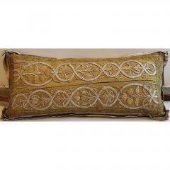ANTIQUE FRENCH ECCLESIASTICAL METALLIC GOLD EMBROIDERED ON CUSTOM DOWN PILLOW - 797619