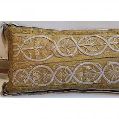 ANTIQUE FRENCH ECCLESIASTICAL METALLIC GOLD EMBROIDERED ON CUSTOM DOWN PILLOW - 797620
