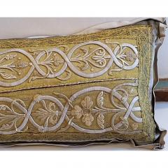 ANTIQUE FRENCH ECCLESIASTICAL METALLIC GOLD EMBROIDERED ON CUSTOM DOWN PILLOW - 797622