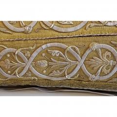ANTIQUE FRENCH ECCLESIASTICAL METALLIC GOLD EMBROIDERED ON CUSTOM DOWN PILLOW - 797628