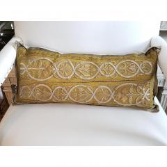 ANTIQUE FRENCH ECCLESIASTICAL METALLIC GOLD EMBROIDERED ON CUSTOM DOWN PILLOW - 797629