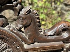 ANTIQUE ITALIAN FANTASTICAL BEASTS BEAUTIES CARVED RENAISSANCE THRONE CHAIR - 4287011