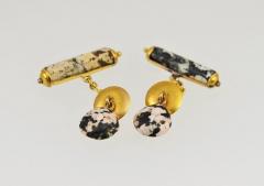 ANTIQUE JASPER AND 18K YELLOW GOLD CUFFLINKS - 2710936