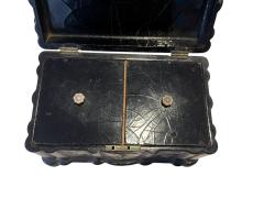 ANTIQUE LACQUER INLAID MOTHER OF PEARL FLOWER DECORATED JEWELRY BOX - 4570788