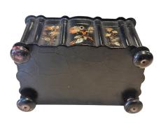 ANTIQUE LACQUER INLAID MOTHER OF PEARL FLOWER DECORATED JEWELRY BOX - 4570795