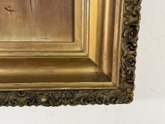 ANTIQUE LAKE VISTA MOUNTAIN LANDSCAPE PAINTING IN ORIGINAL FRAME - 4404015