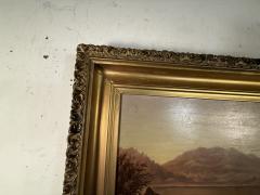 ANTIQUE LAKE VISTA MOUNTAIN LANDSCAPE PAINTING IN ORIGINAL FRAME - 4404016