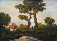 ANTIQUE NAPOLEONS TOMB IN LANDSCAPE PAINTING - 4689651