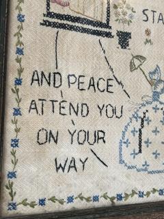 ANTIQUE NEEDLE POINT SAMPLER WITH SWEET MESSAGE - 3706765