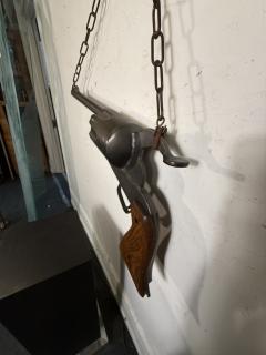 ANTIQUE OAK AND METAL GUN TRADE SIGN - 4320918
