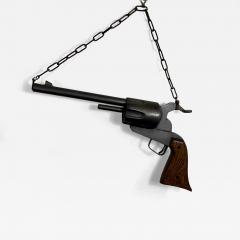 ANTIQUE OAK AND METAL GUN TRADE SIGN - 4338209