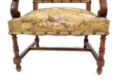 ANTIQUE OPEN ARMCHAIR NEO RENAISSANCE STYLE TAPESTRY UPHOLSTERY - 3317093