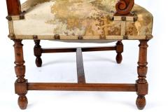 ANTIQUE OPEN ARMCHAIR NEO RENAISSANCE STYLE TAPESTRY UPHOLSTERY - 3317096