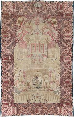 ANTIQUE PERSIAN LAVAR KERMAN PICTORIAL ACCENT CARPET - 3142189