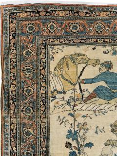 ANTIQUE PERSIAN TABRIZ HADJI JALILI PICTORIAL RUG - 3142199