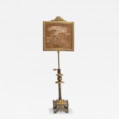 ANTIQUE RUSSIAN GOTHIC STYLE GILT BRONZE AND BRASS CANDLE HOLDER SCREEN - 3025098