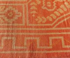 ANTIQUE TURKISH OUSHAK ORANGE HANDMADE WOOL RUG SIZE ADJUSTED  - 2372931