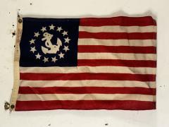 ANTIQUE WOOL BUNTING NAUTICAL 13 STAR FLAG - 4023897