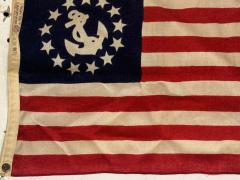 ANTIQUE WOOL BUNTING NAUTICAL 13 STAR FLAG - 4023900