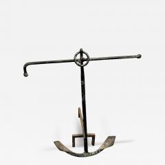 ANTIQUE WROUGHT IRON ANCHOR ANDIRON - 4412707