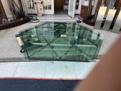 ARCHITECTURAL STEEL GLASS DINING TABLE WITH HYDRAULIC LEGS THAT ADJUST HEIGHT - 4244985