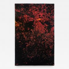 ARIEL ROJO Odabashian rugs FOCO ROJO rug tapestry with a aerial view of Mexico City by night - 910125