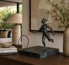 ARMANDO AMAYA Armando Amaya Limited Edition Bronze Female Figure Hoop Sculpture Mexico 1999 - 4765522