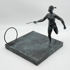 ARMANDO AMAYA Armando Amaya Limited Edition Bronze Female Figure Hoop Sculpture Mexico 1999 - 4765524