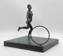 ARMANDO AMAYA Armando Amaya Limited Edition Bronze Female Figure Hoop Sculpture Mexico 1999 - 4765527