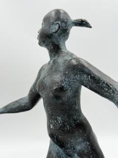 ARMANDO AMAYA Armando Amaya Limited Edition Bronze Female Figure Hoop Sculpture Mexico 1999 - 4765532