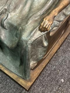 ARMANDO AMAYA MEXICAN PATINATED BRONZE OF WOMAN SEATED IN ROCKING CHAIR - 4156720