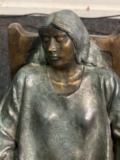 ARMANDO AMAYA MEXICAN PATINATED BRONZE OF WOMAN SEATED IN ROCKING CHAIR - 4156722