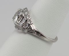 ART DECO 0 80 CARAT OLD EUROPEAN CUT DIAMOND AND PLATINUM RING - 2711079