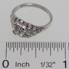 ART DECO 0 80 CARAT OLD EUROPEAN CUT DIAMOND AND PLATINUM RING - 2711084