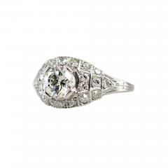 ART DECO 0 80 CARAT OLD EUROPEAN CUT DIAMOND AND PLATINUM RING - 2711660